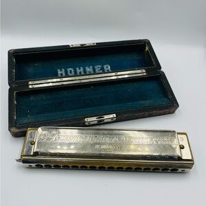 Hohner Chromatic Harmonica in Silver and Gold